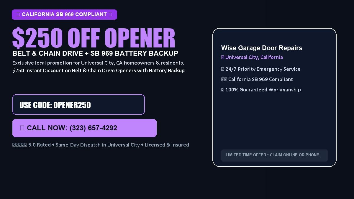 Wise Garage Door Repair $250 OFF Premium LiftMaster Opener Installation