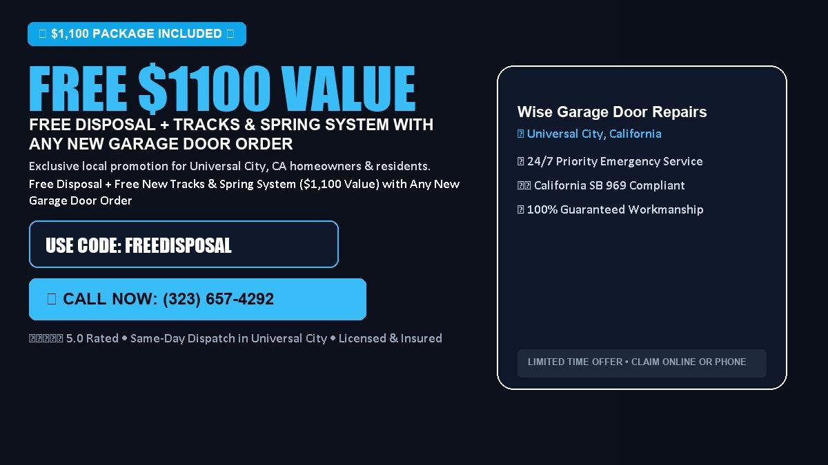 Wise Garage Door Repair FREE Haul-Away & Heavy-Duty Tracks with New Door
