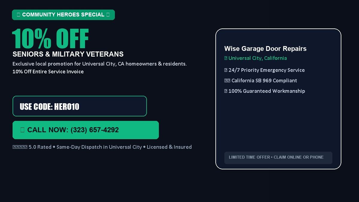 Wise Garage Door Repair 10% OFF Seniors & Military Veterans